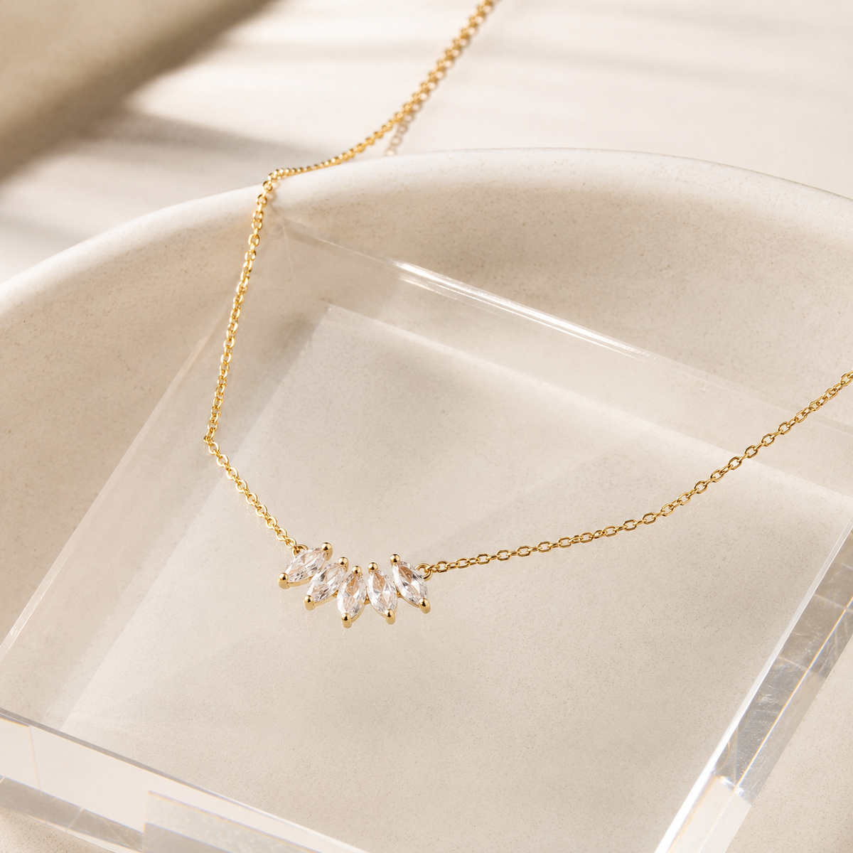 Five Marquise CZ Necklace