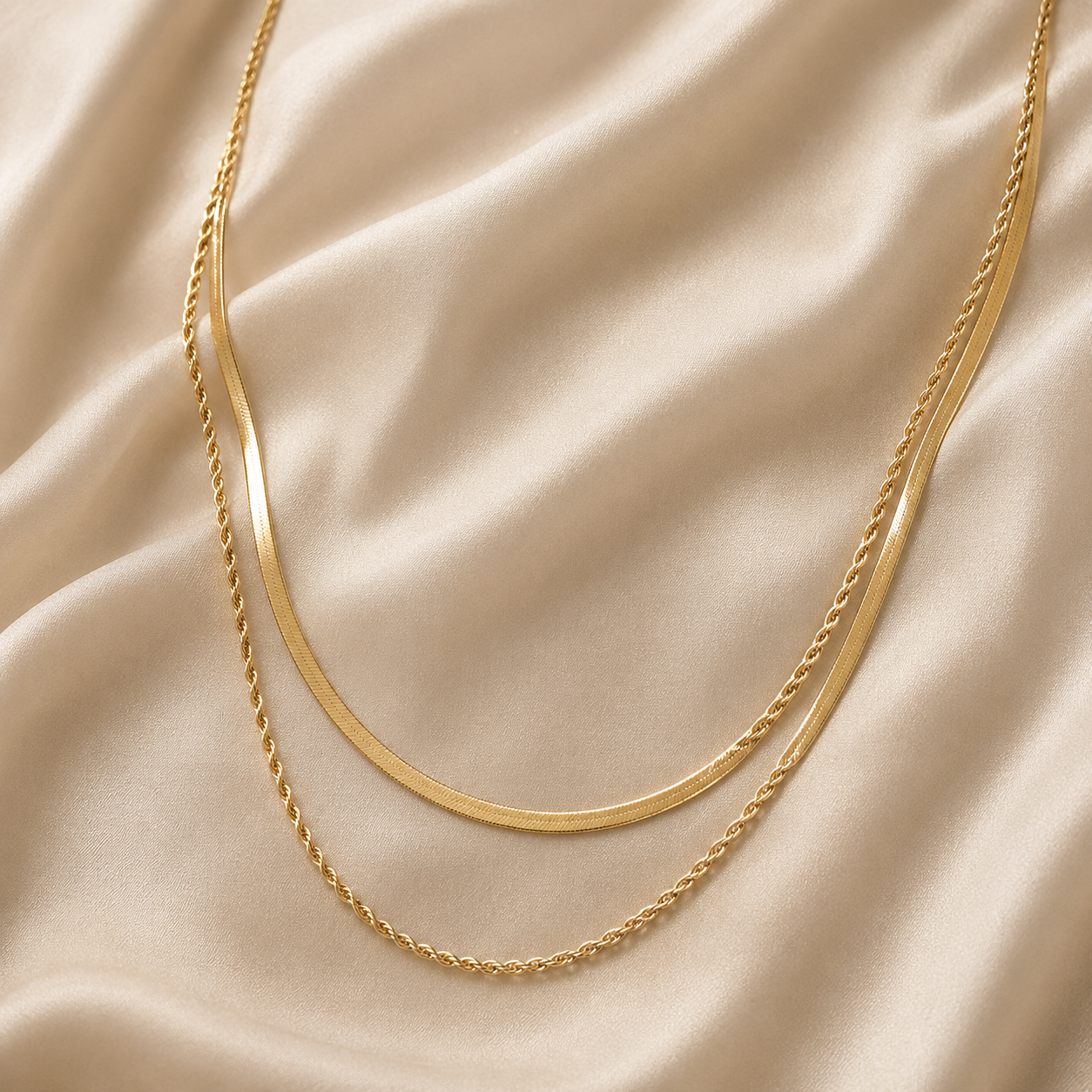 Layered Snake Rope Chain Necklace