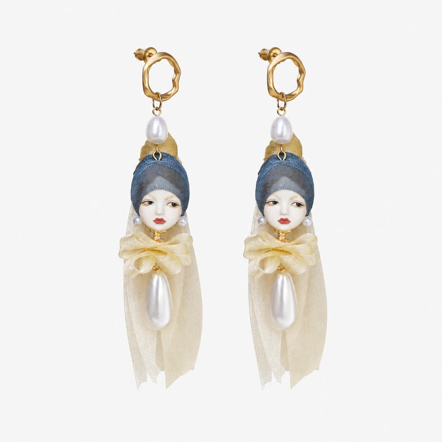 Girl with a Pearl Earring Art Studs