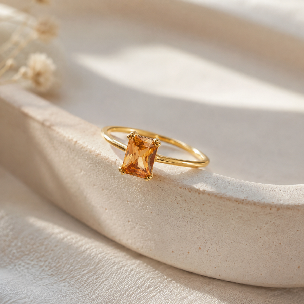 Rectangular Gemstone Ring