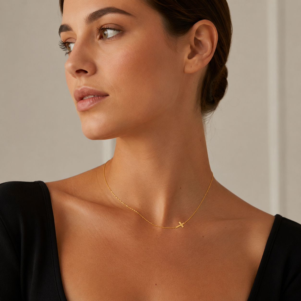 Mini Cross Pendant Choker