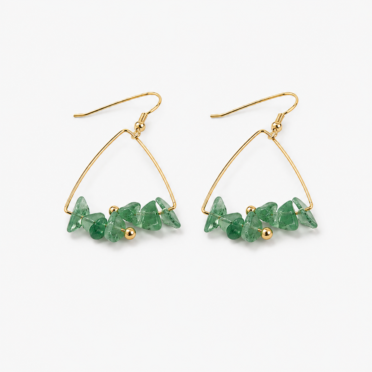 Crystal Chip Triangle Earrings