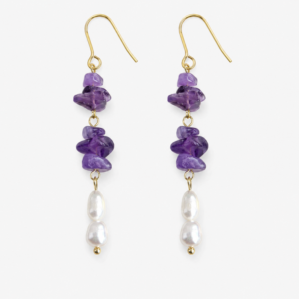 Lavender Pearl Tassel Earrings