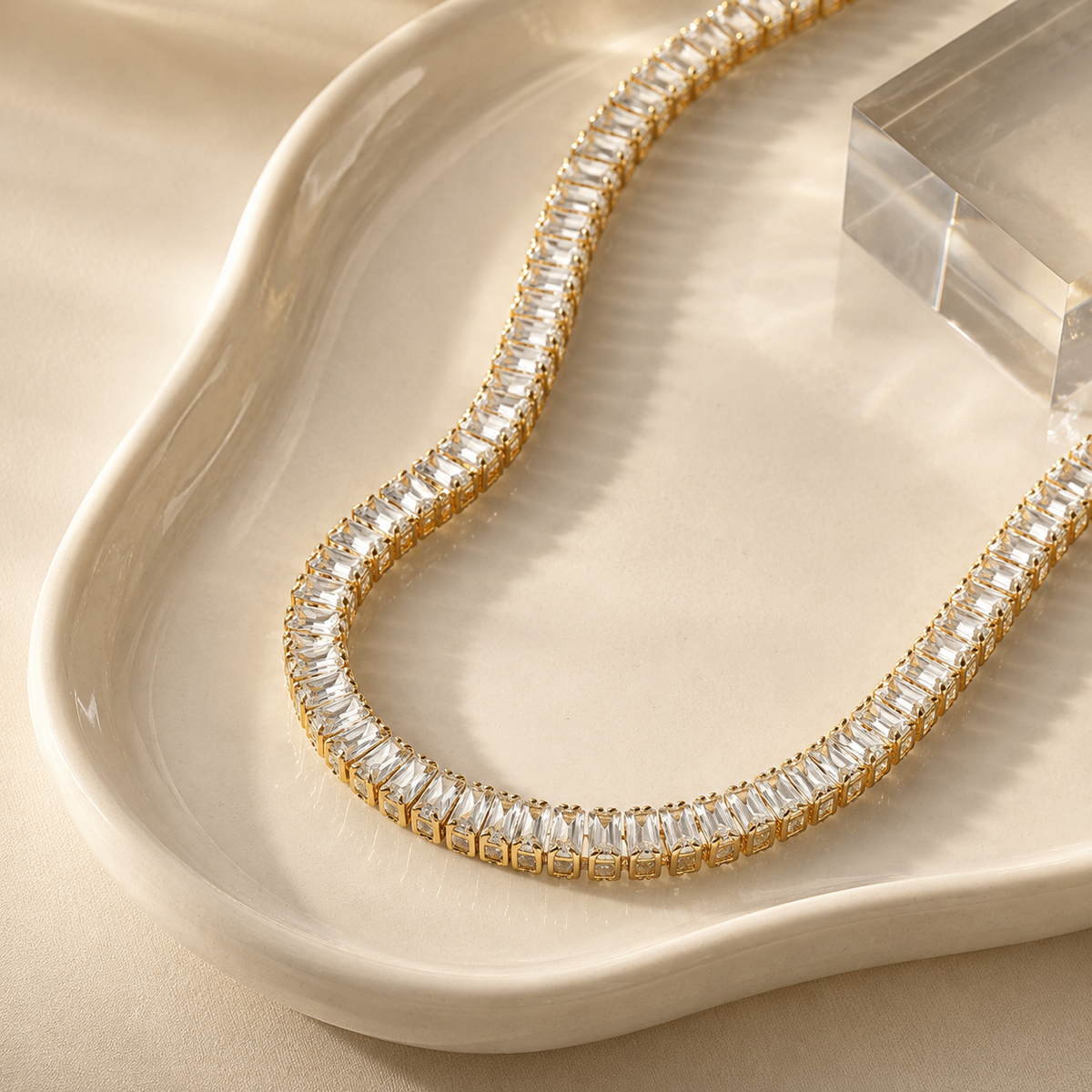 Rectangle CZ Tennis Choker