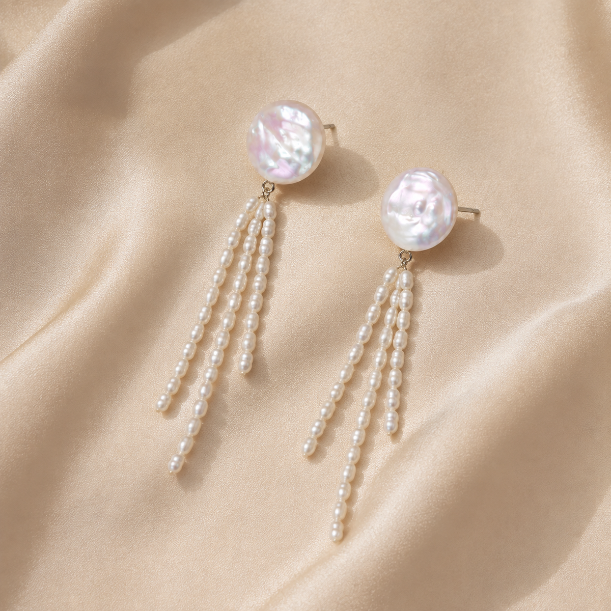 Natural Baroque Pearl Tassel Earrings