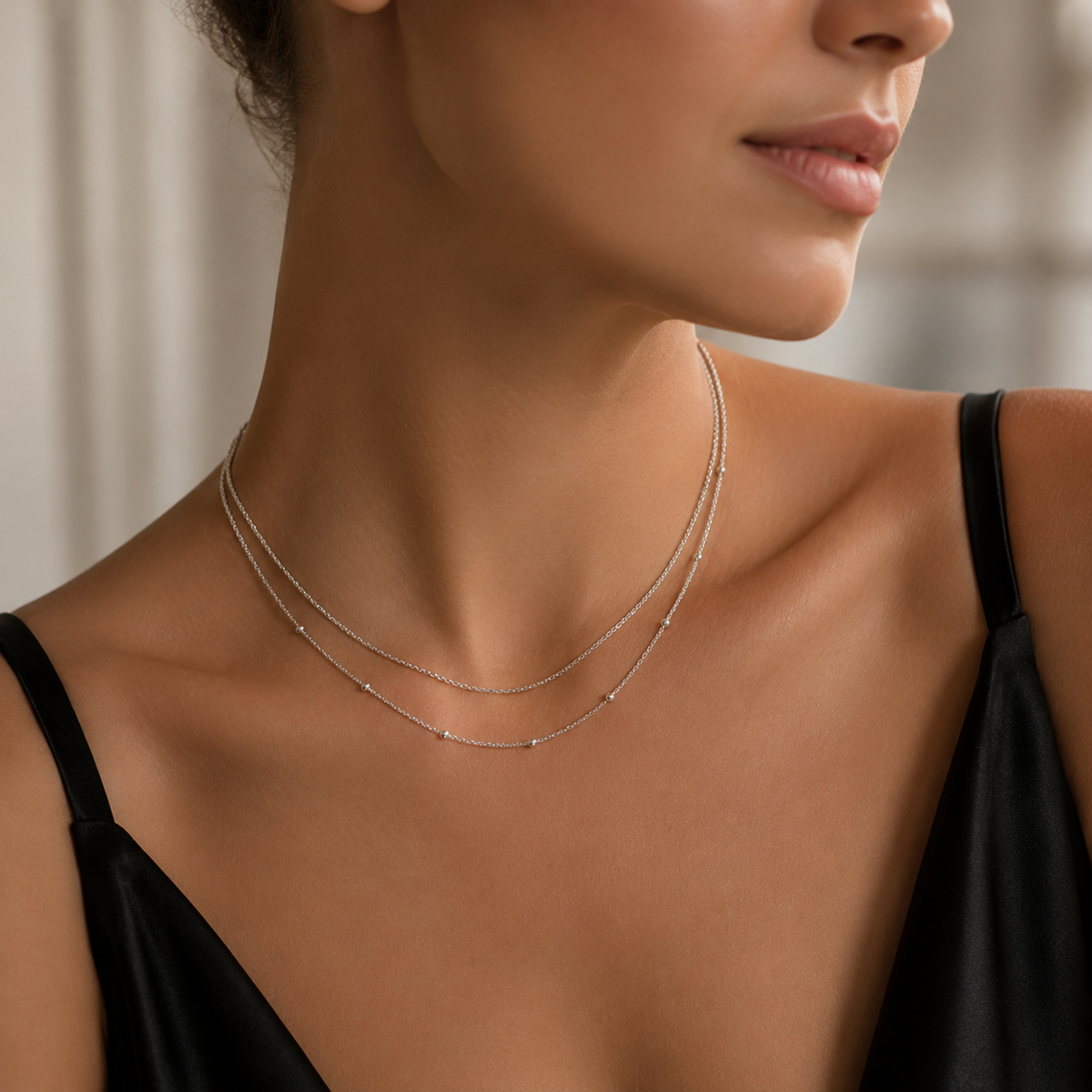 Simple Layered Beaded Necklace