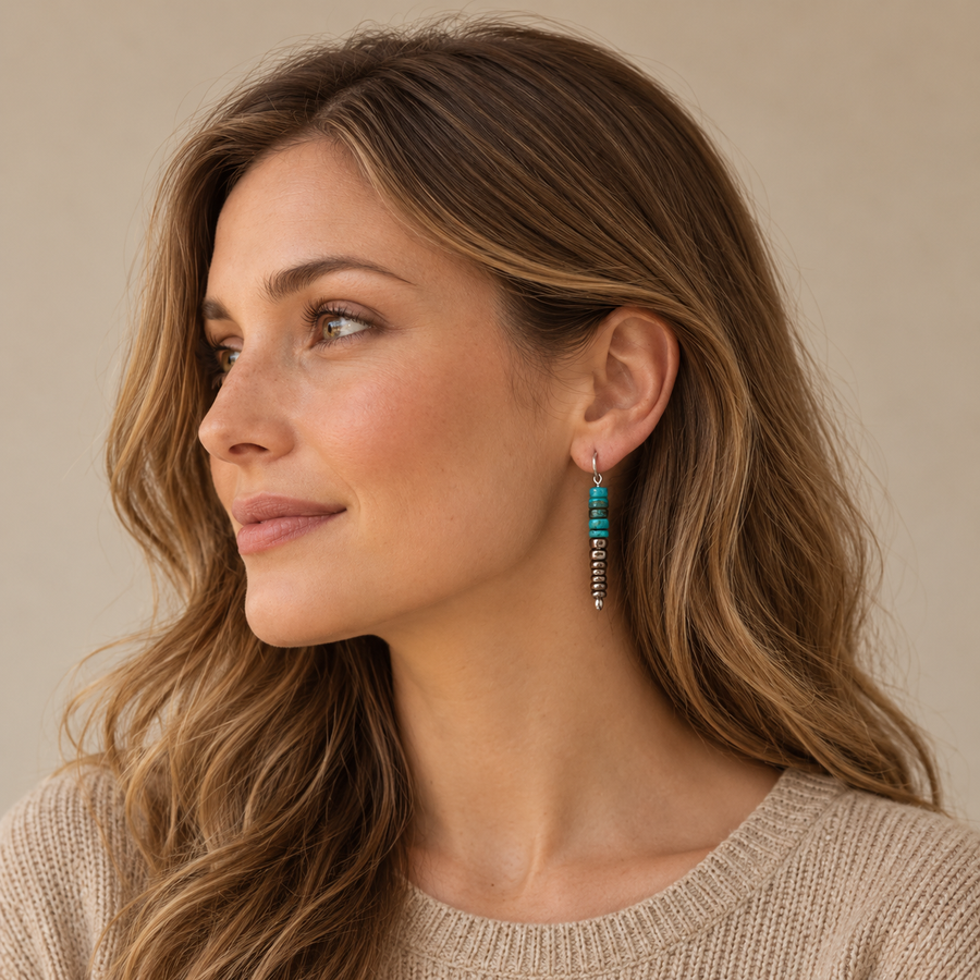Asymmetrical Tibetan Dangle Earrings