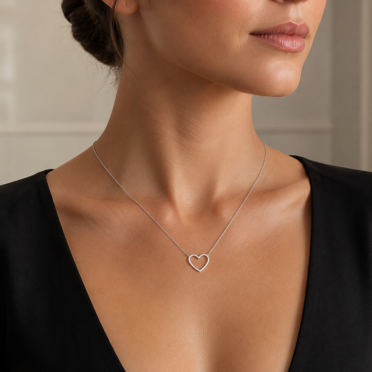 Dainty Open Heart Necklace
