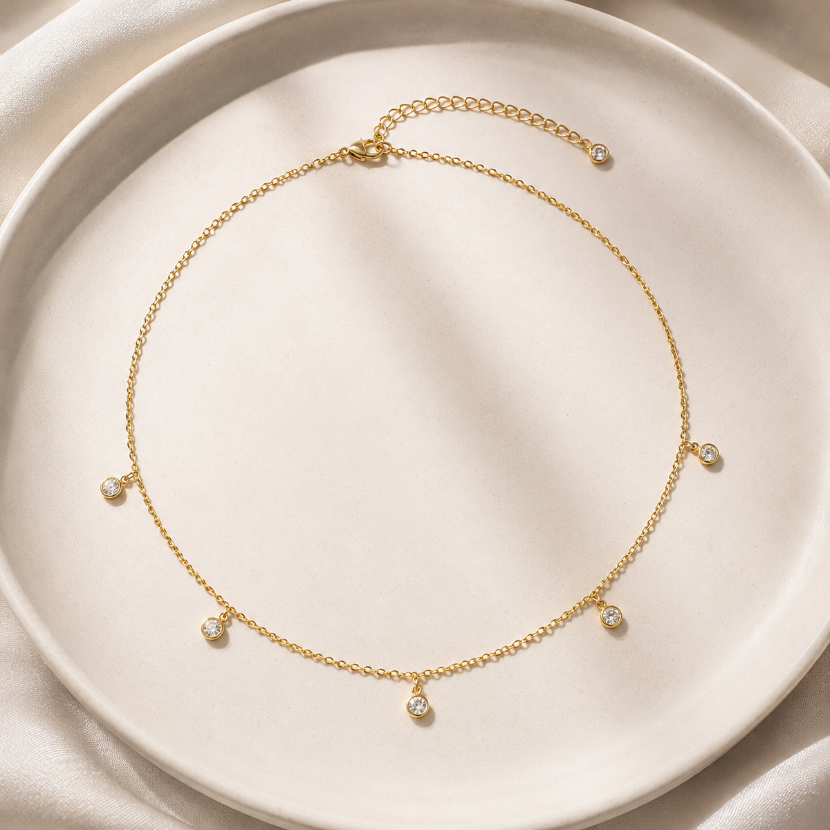 Dainty CZ Chain Necklace