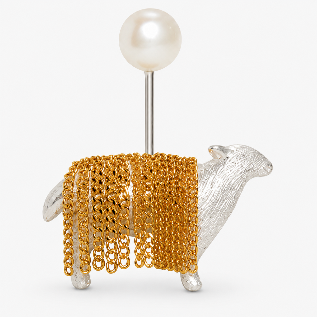 Pearl Sheep Dangle Earrings