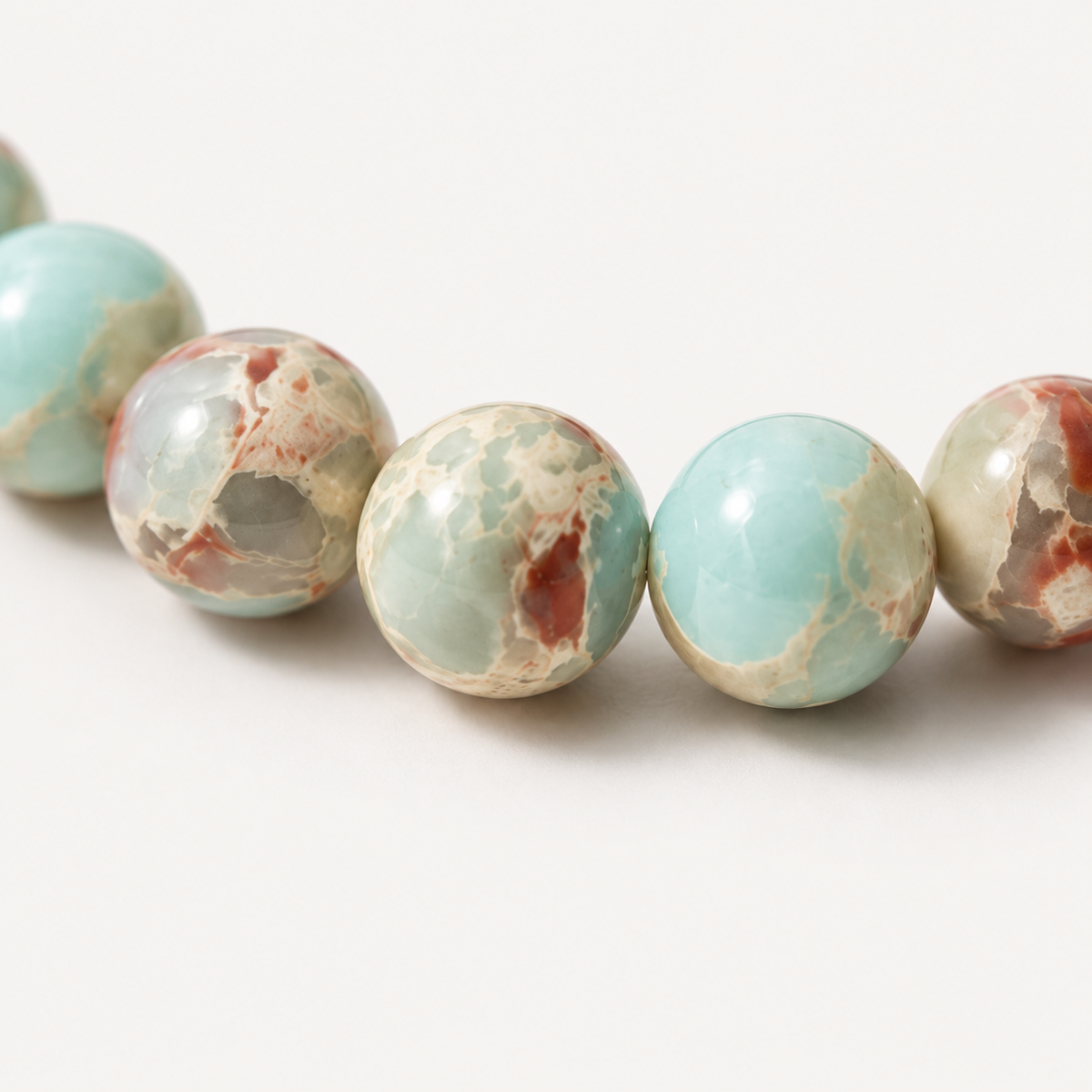 Sea Sediment Jasper-Style Beaded Bracelet