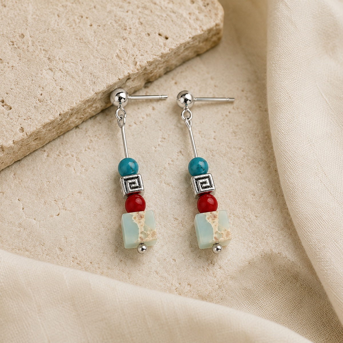 Qinghuan Agate Drop Earrings