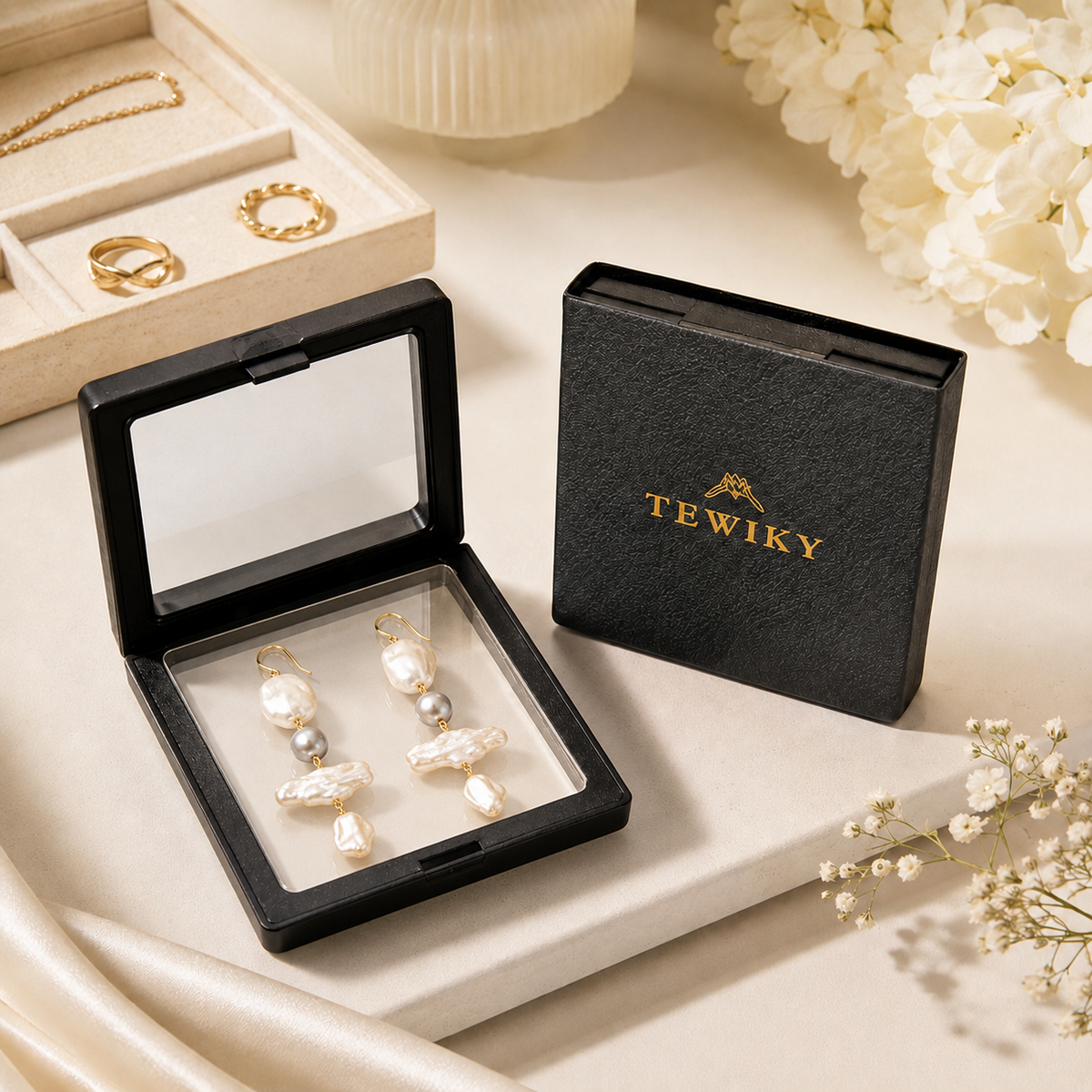 Mixed Baroque Pearl Statement Earrings