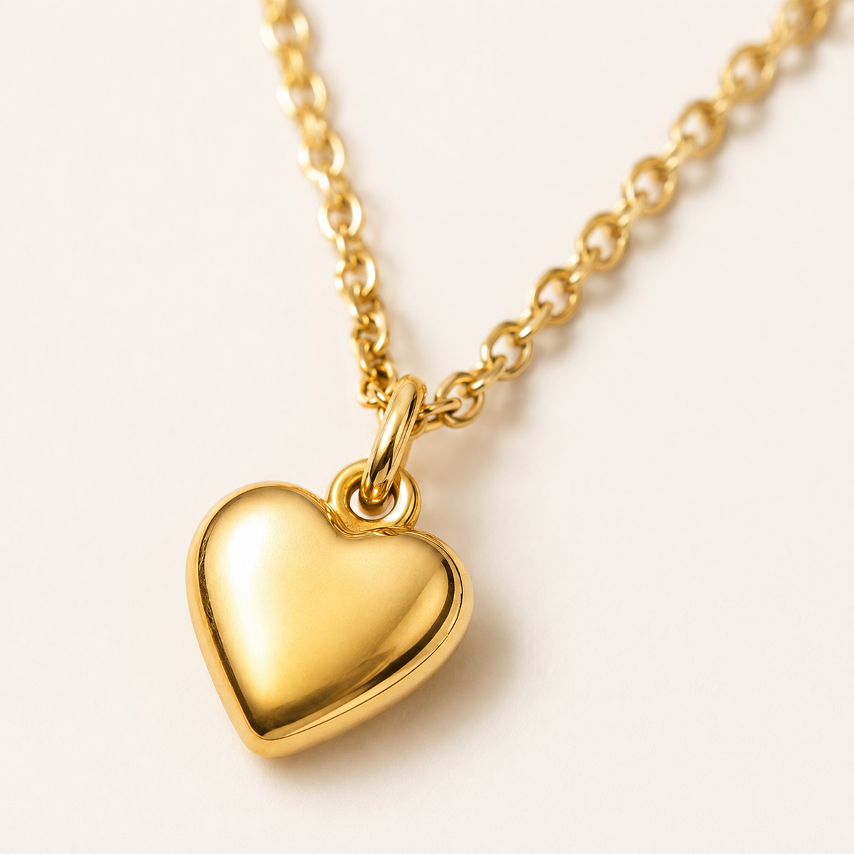 Layered Choker with Puffed Heart Pendant Necklace
