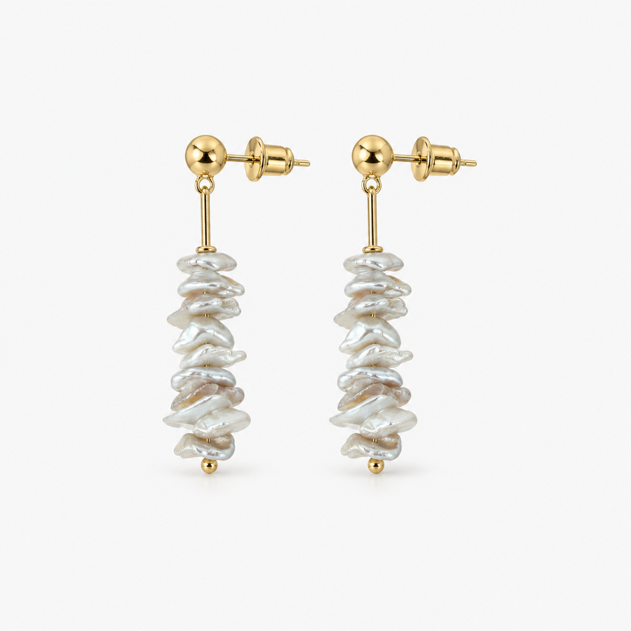 Tiny Baroque Pearl Stud Earrings
