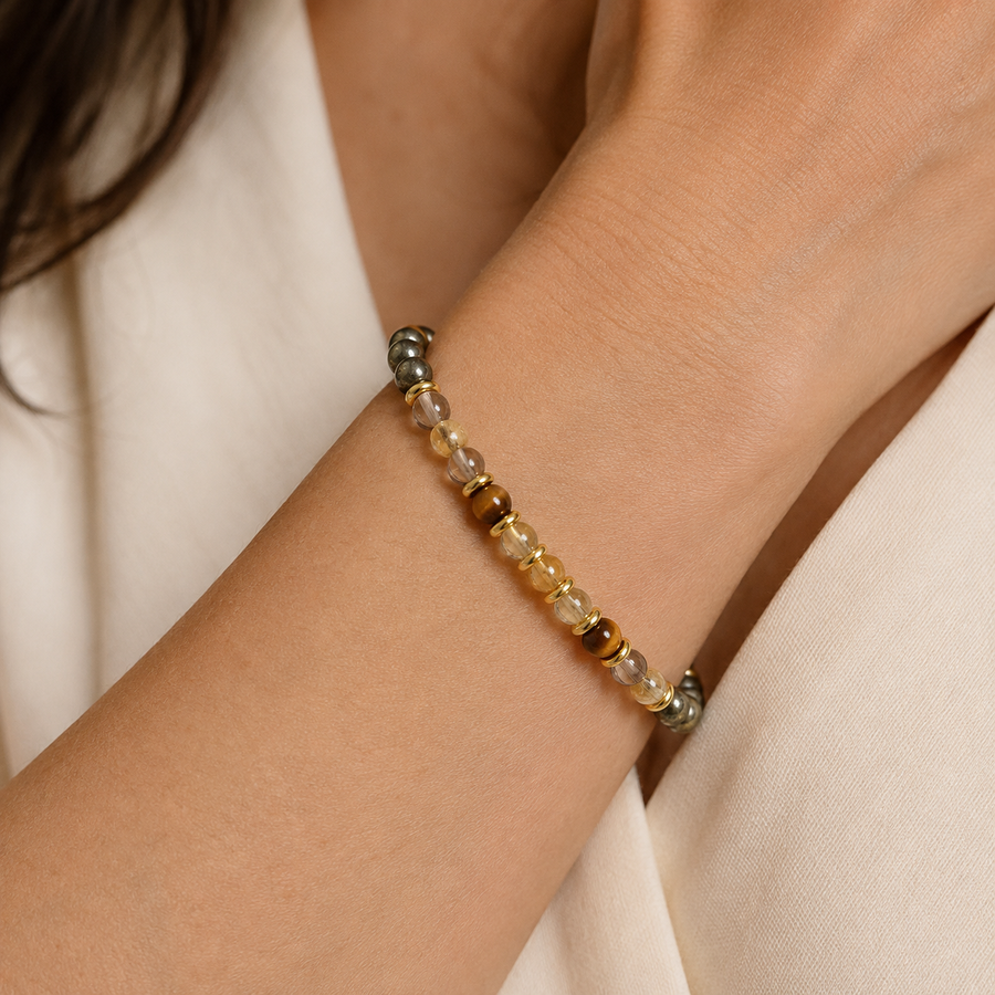 Citrine Tiger Eye Gemstone Bracelet | TEWIKY