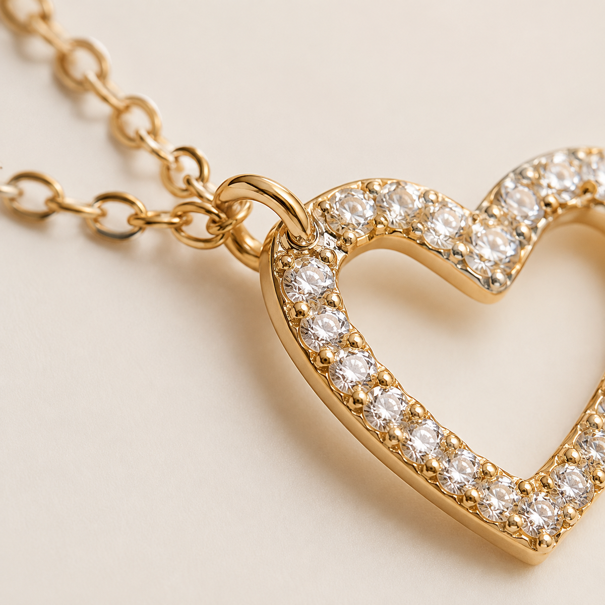 Tiny CZ Heart Necklace