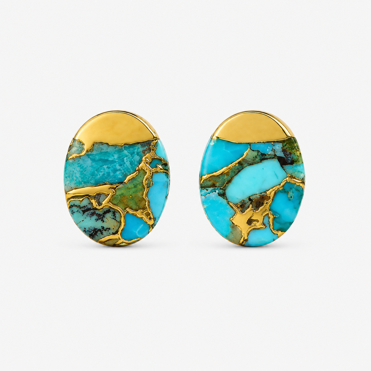 Oval Turquoise Stud Earrings