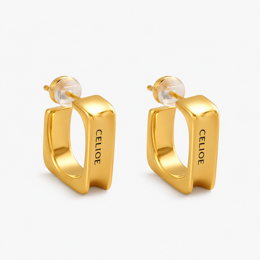 Geometric Square Stud Earrings