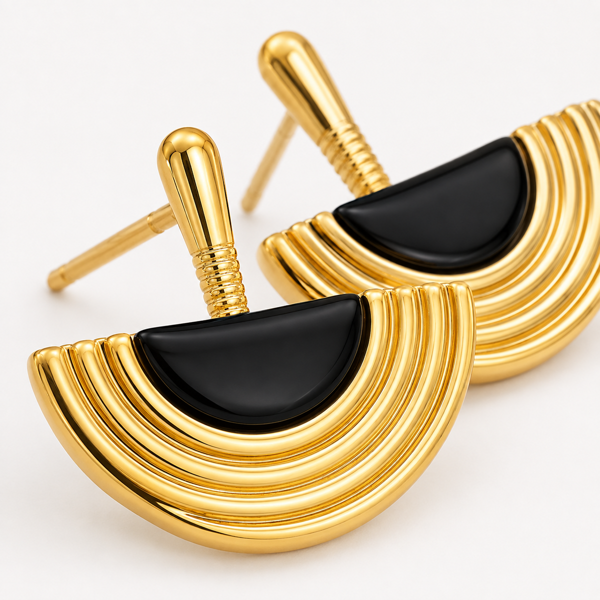 Half-Circle Statement Stud Earrings