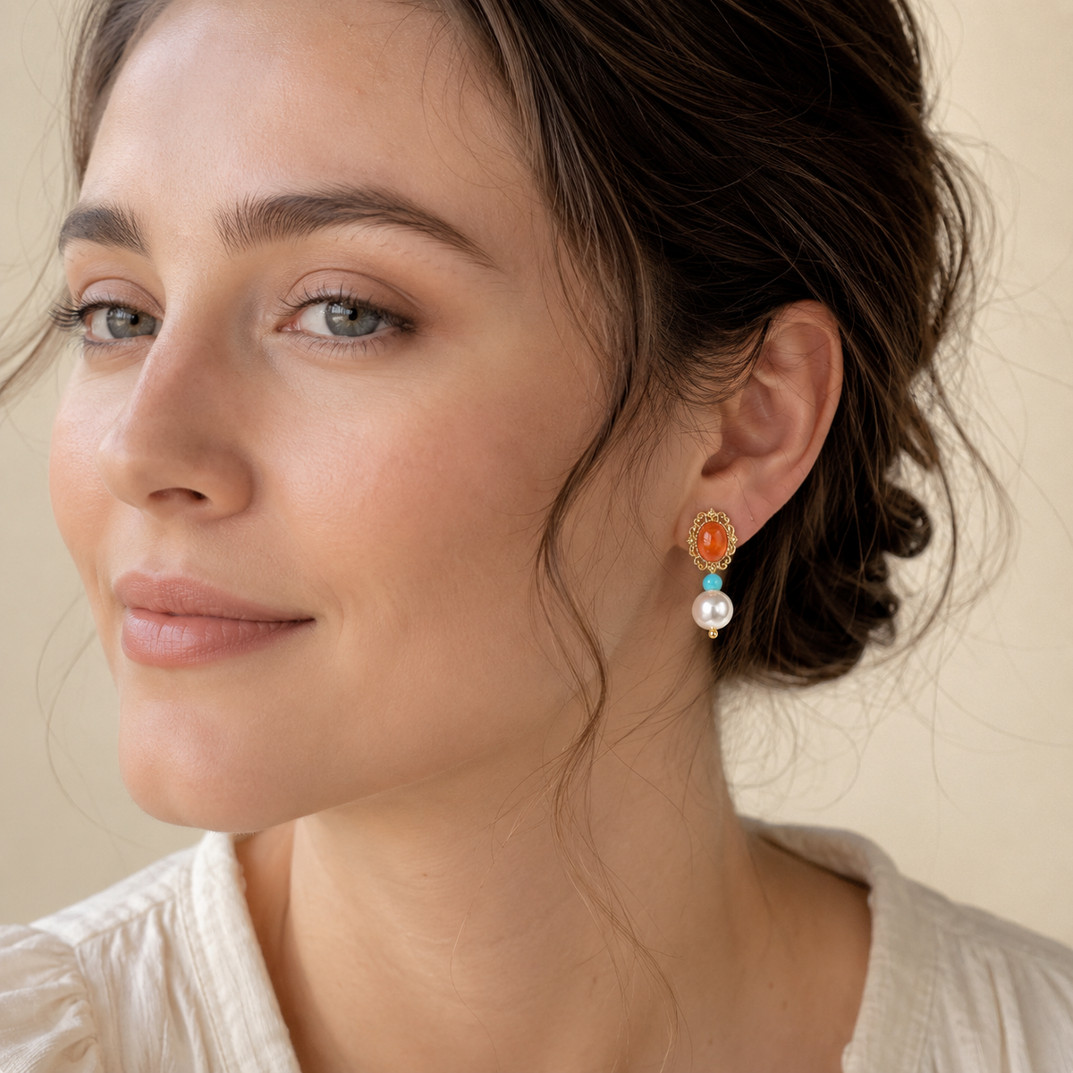 Vintage Pearl Stud Earrings