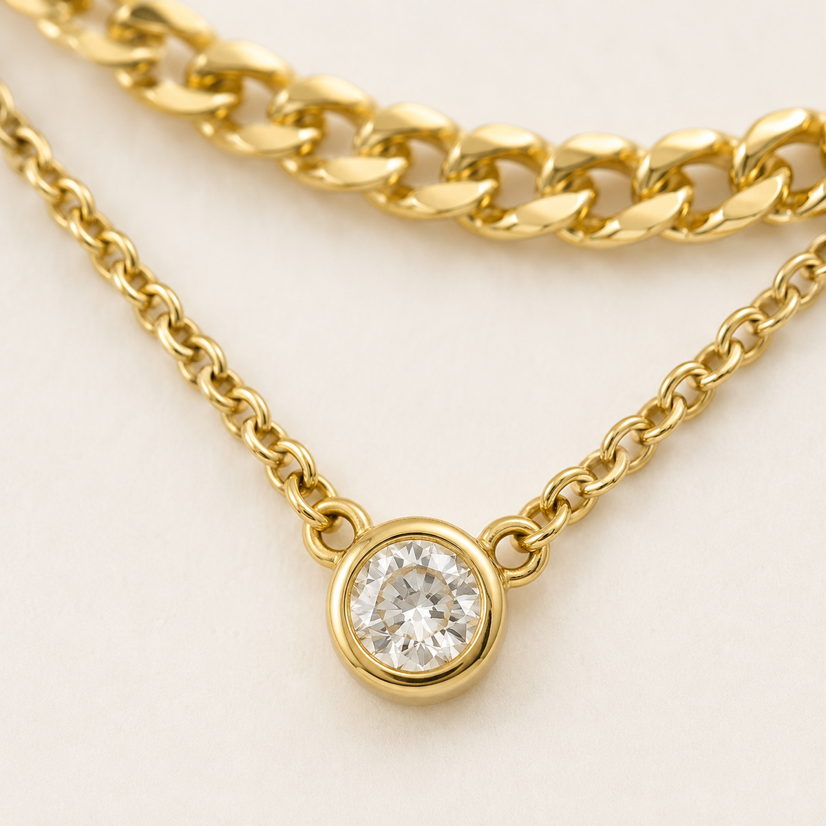 Layered CZ Cuban Chain Necklace