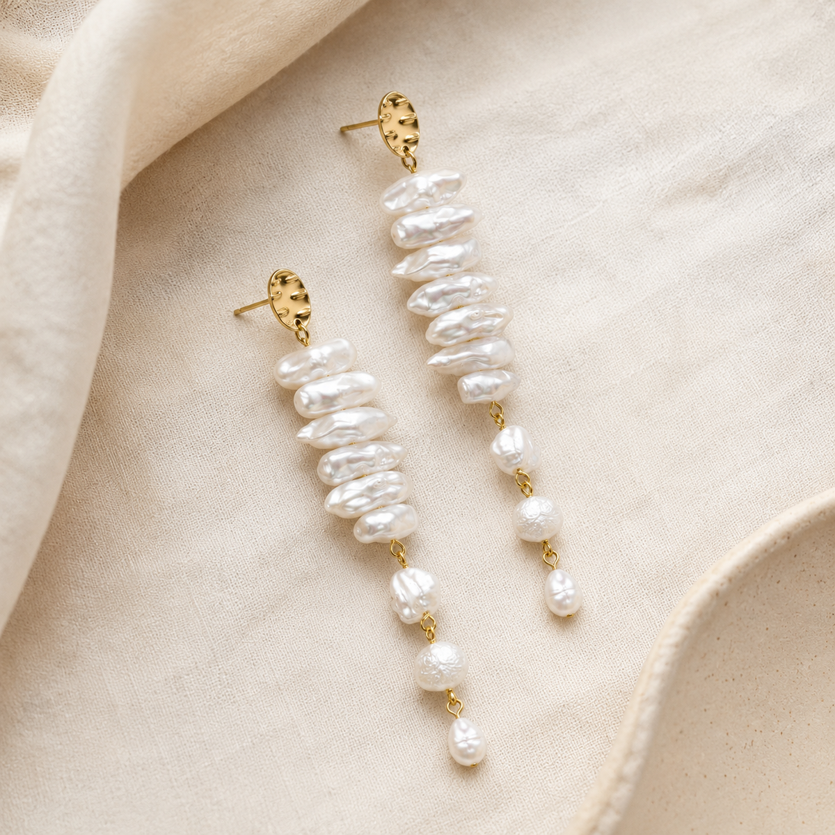 Baroque Pearl Tassel Earrings
