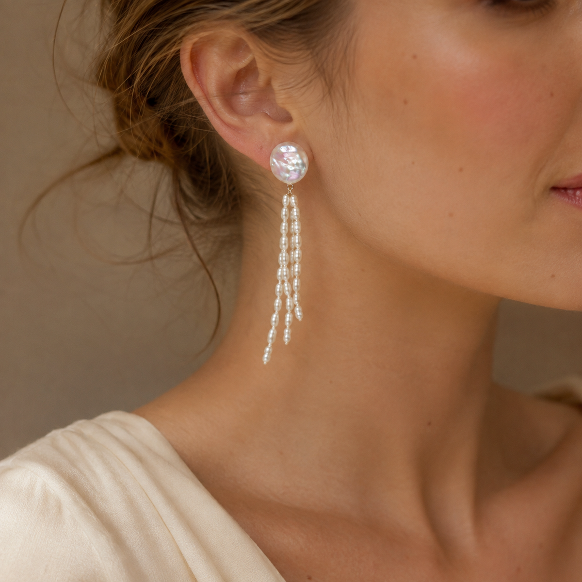 Natural Baroque Pearl Tassel Earrings