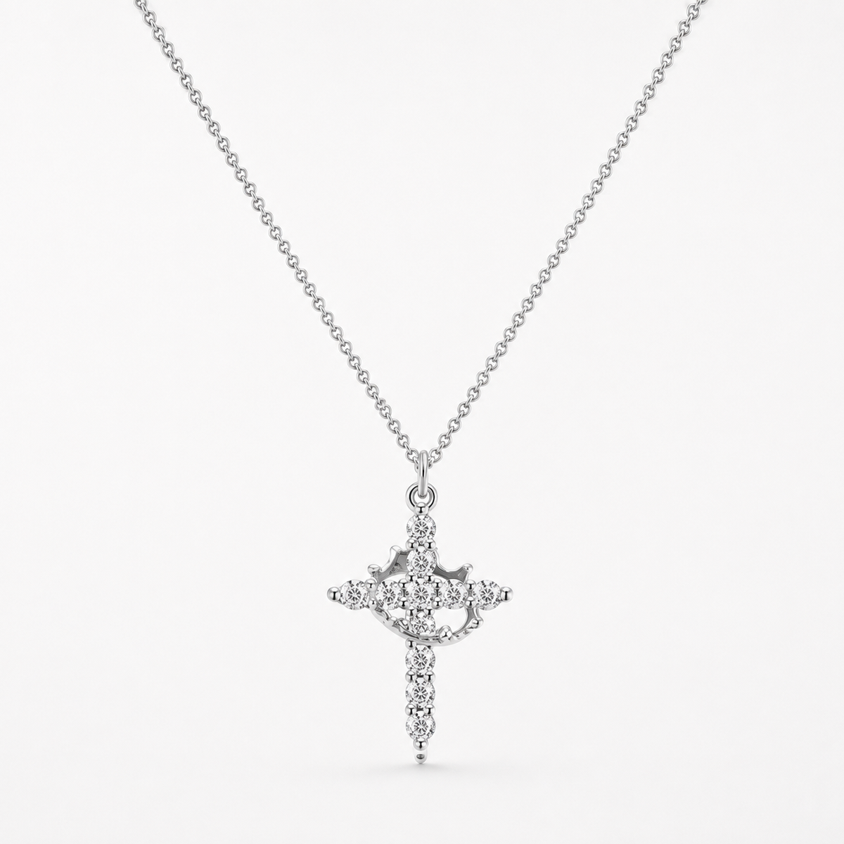 Crown Cross Pendant Necklace