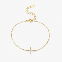 Dainty Cubic Zirconia Cross Bracelet