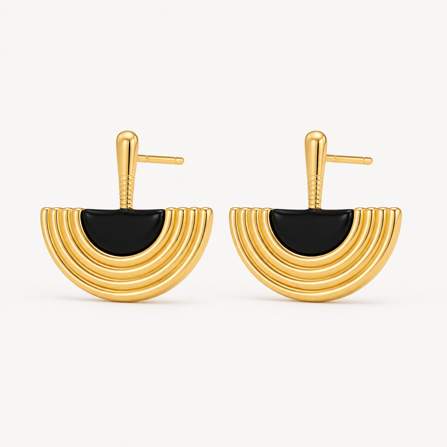 Half-Circle Statement Stud Earrings