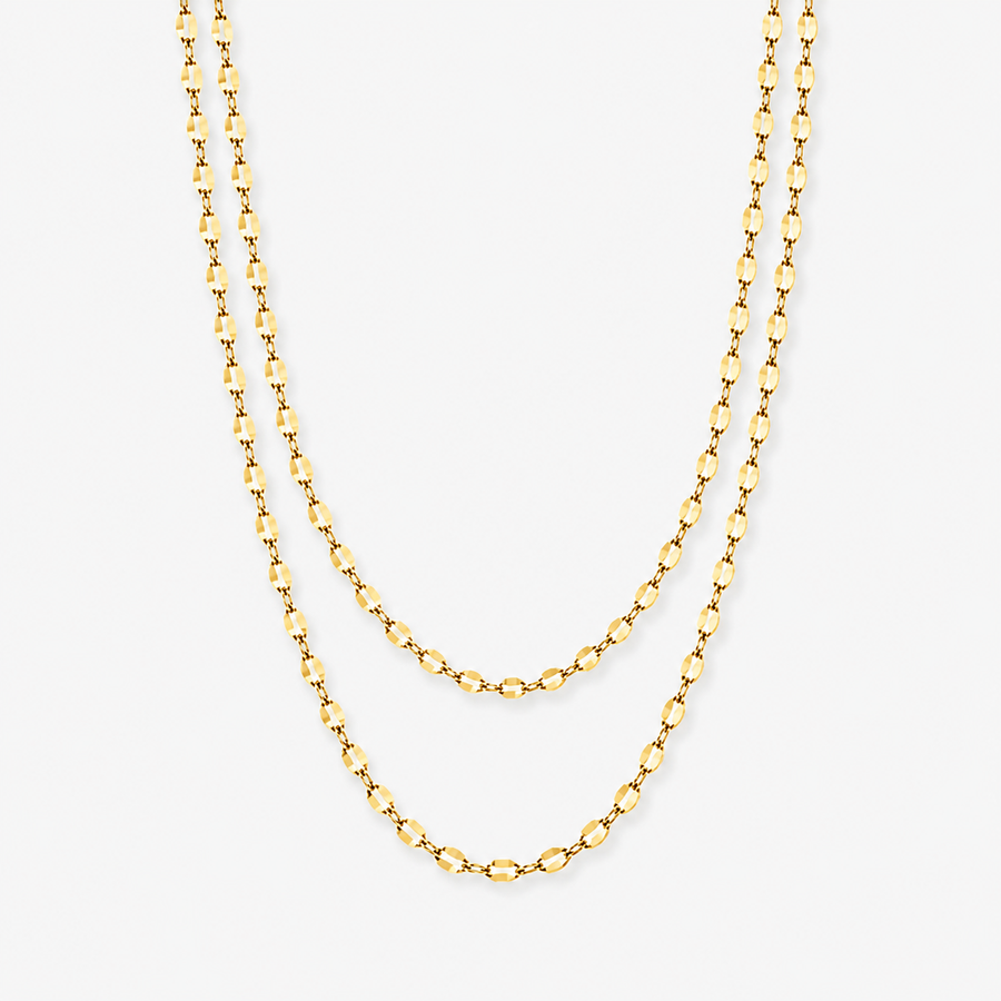 Layered Lips Charm Necklace