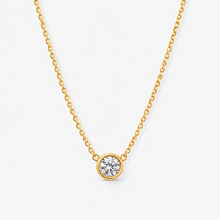 Dainty CZ Bezel Pendant Necklace