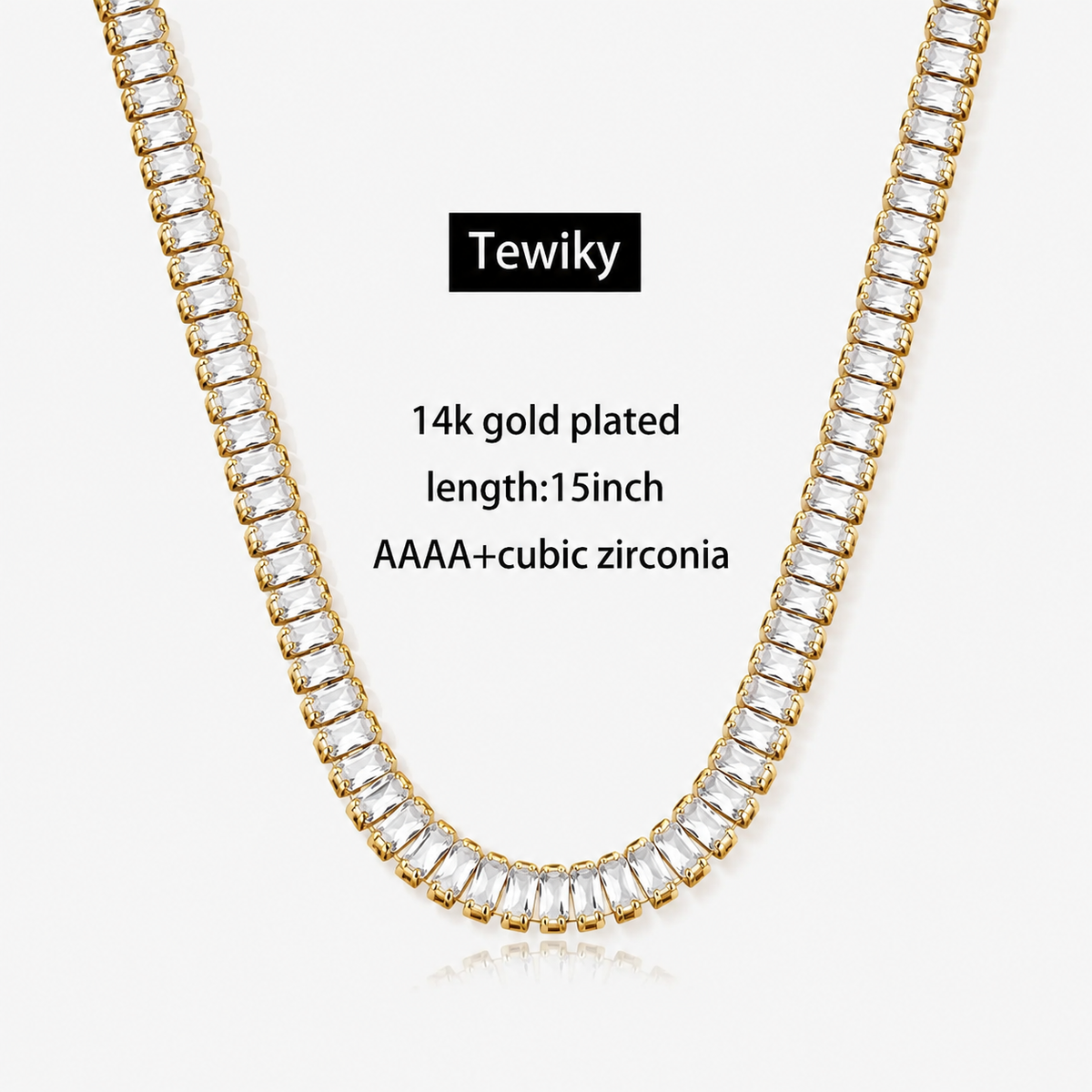 Rectangle CZ Tennis Choker
