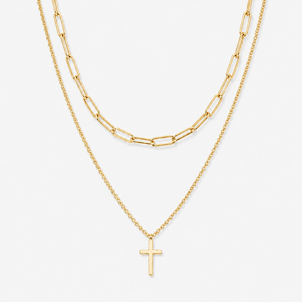 Paperclip Cross Pendant Necklace