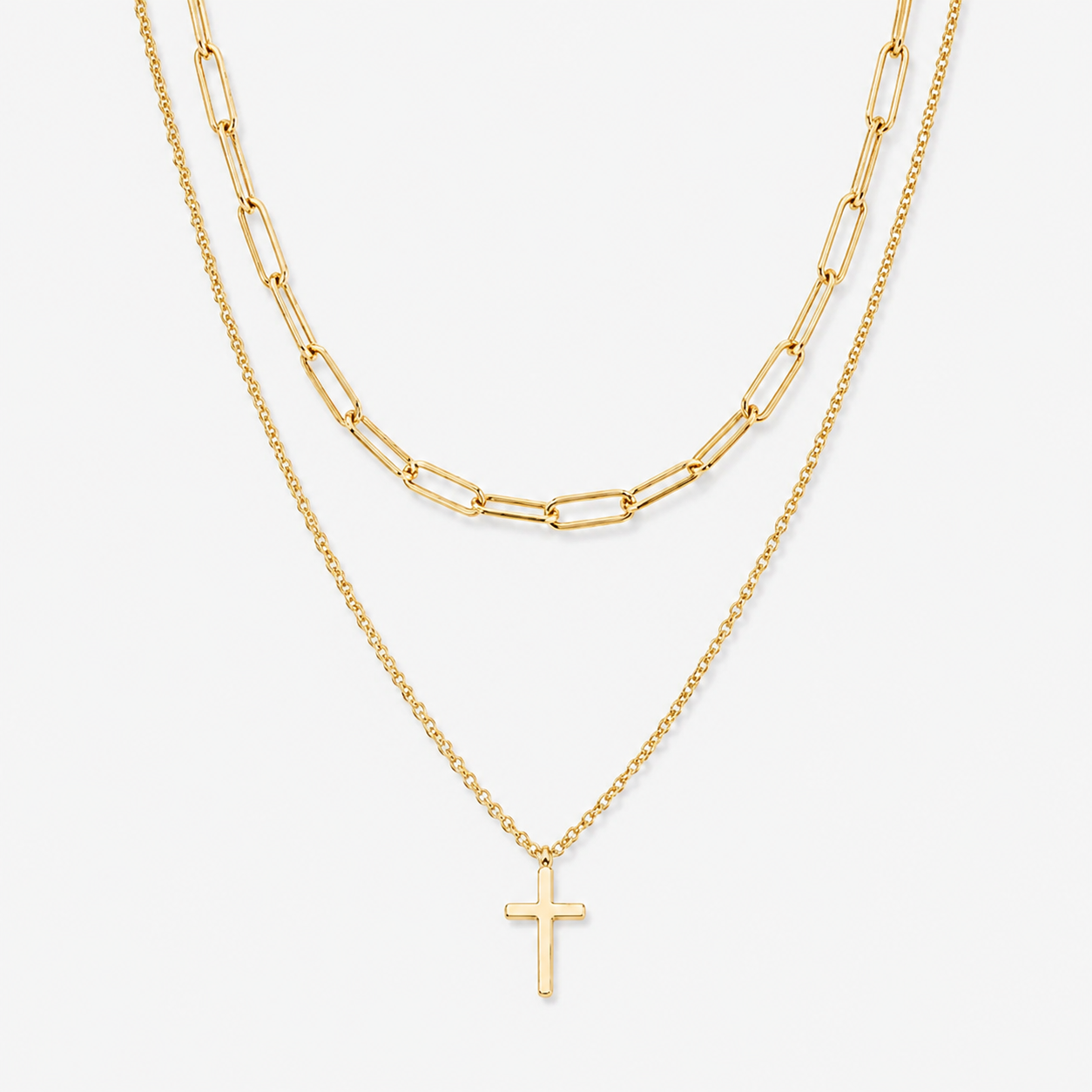 Paperclip Cross Pendant Necklace