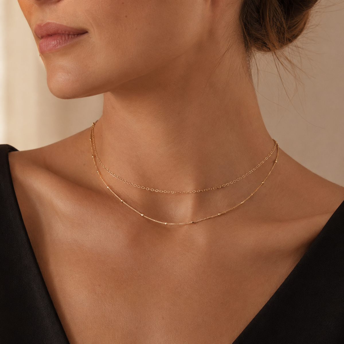 Simple Layered Beaded Necklace