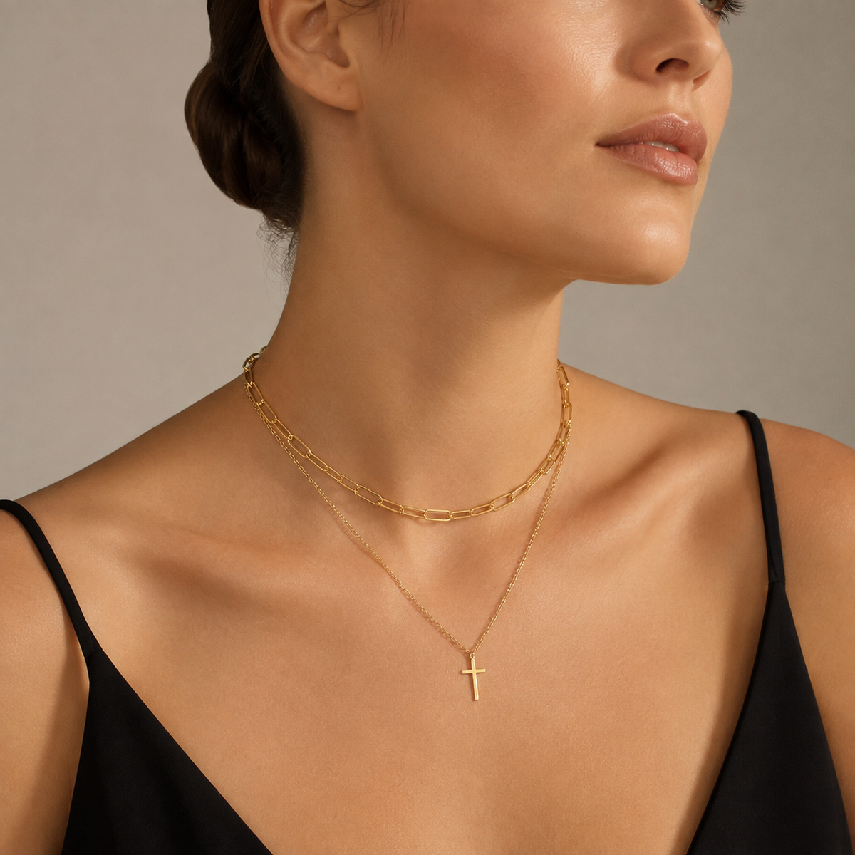 Paperclip Cross Pendant Necklace