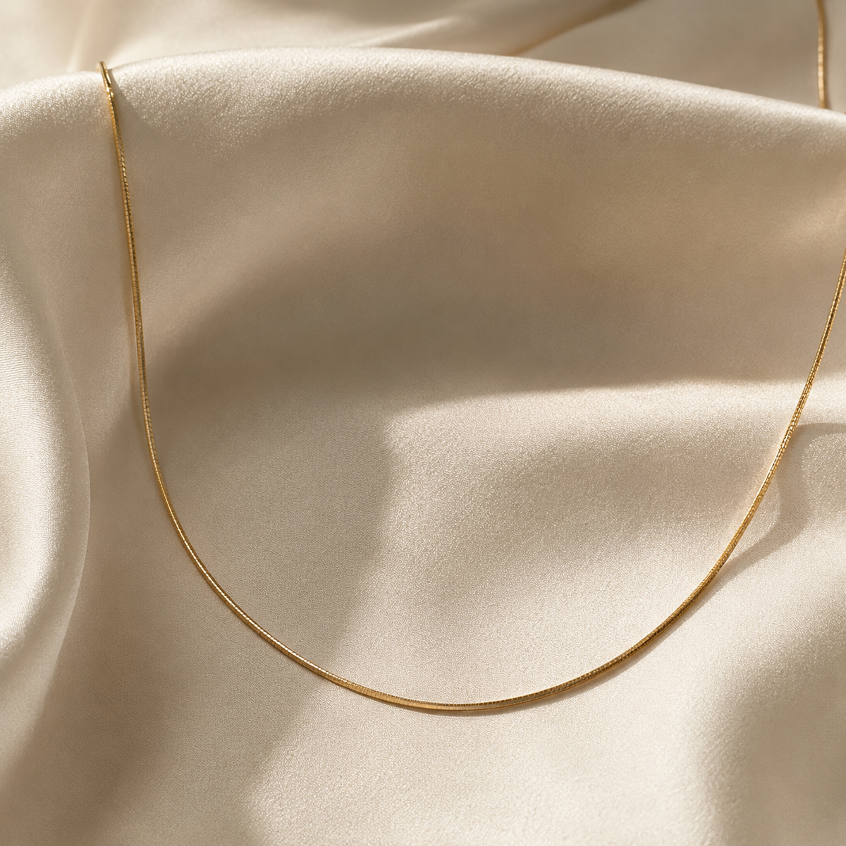 Simple Flat Snake Chain Necklace