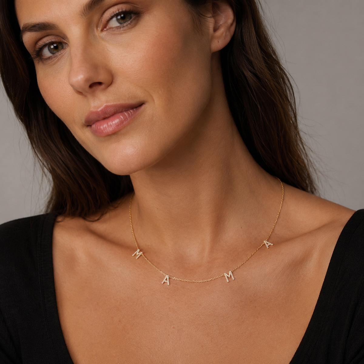 CZ MAMA Letter Necklace
