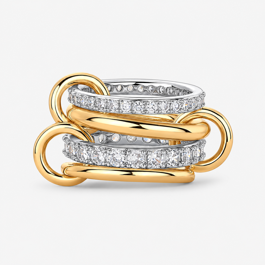 Interlocked CZ Stackable Ring