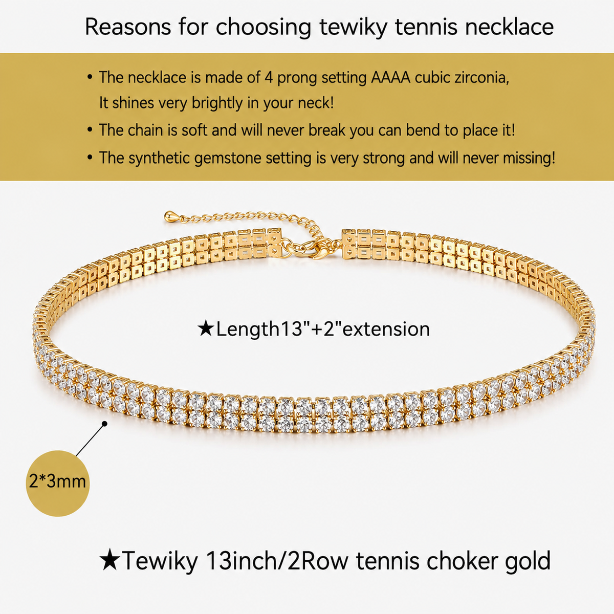 Sparkling Double-Layer Tennis Necklace