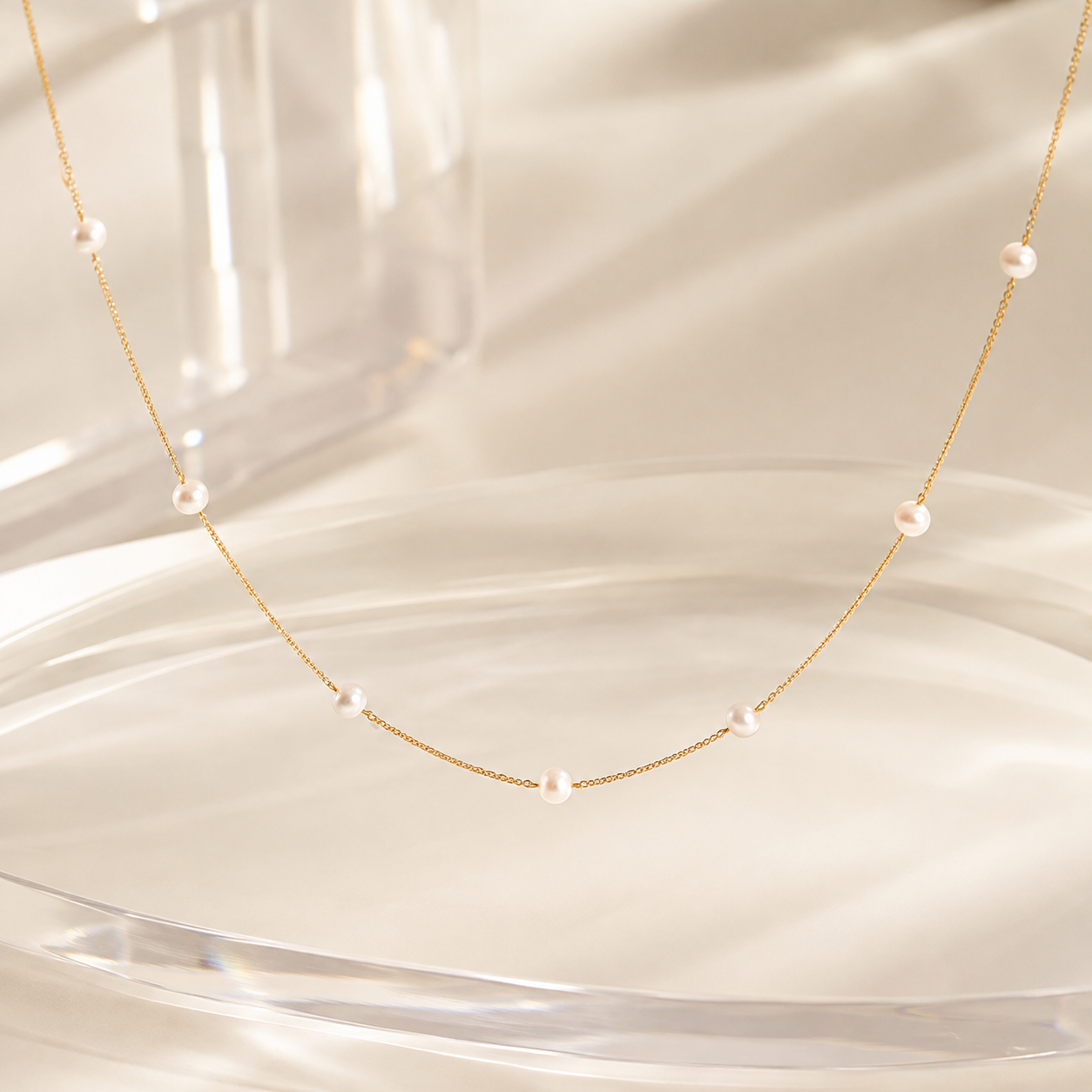 Simple Pearl Choker Necklace