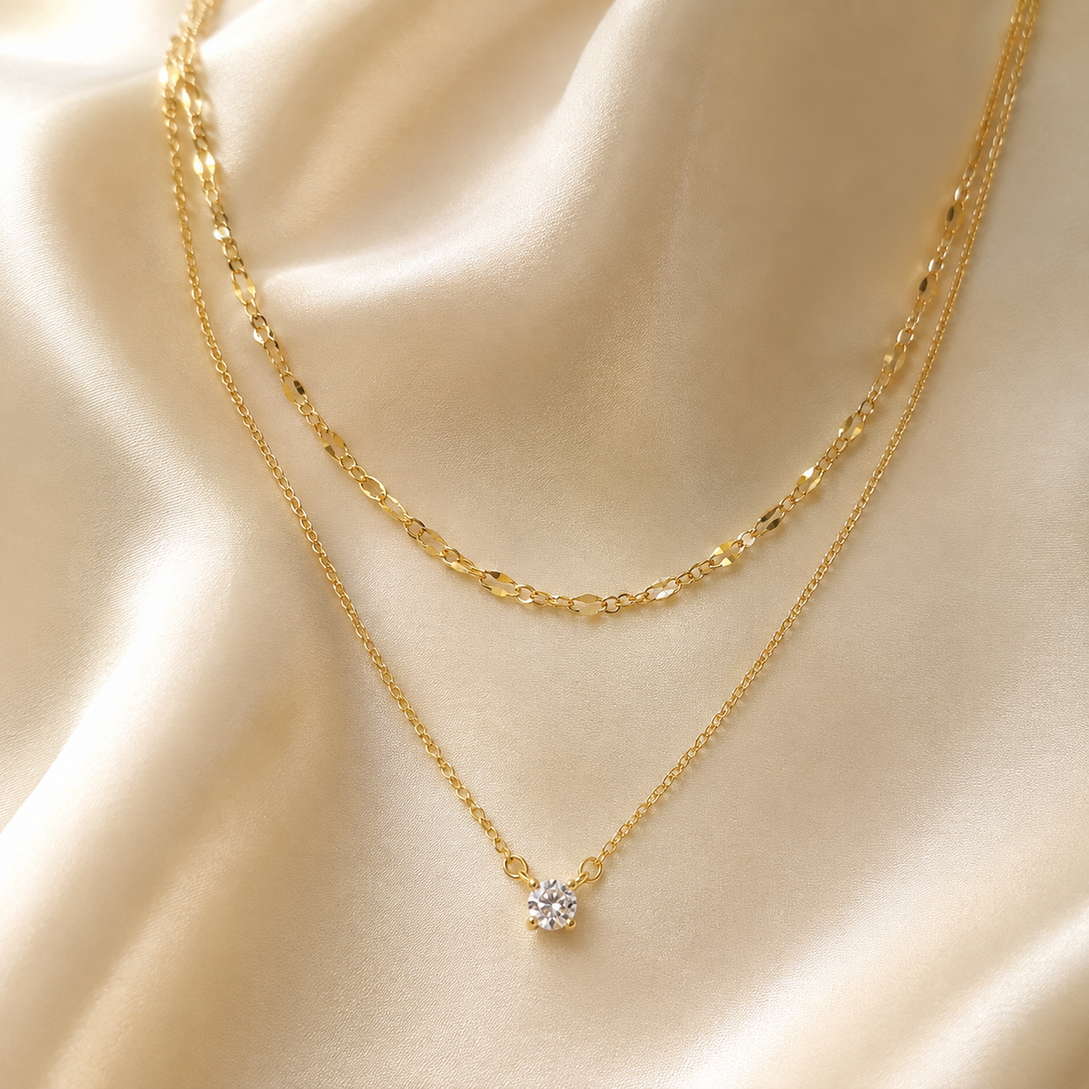 Layered CZ Chain Necklace