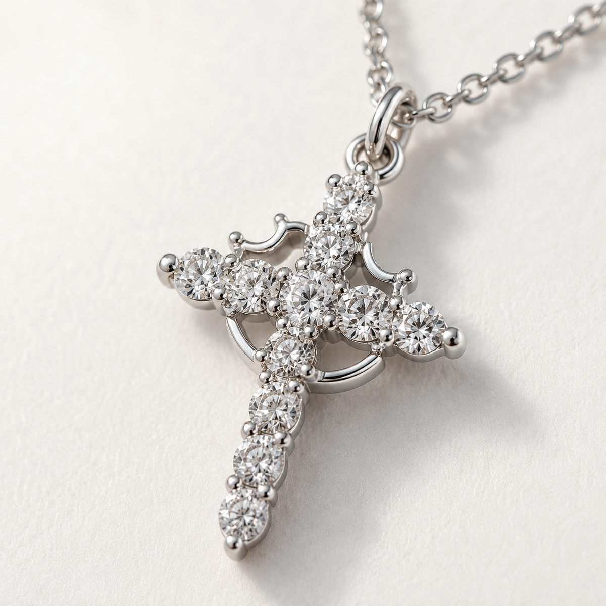 Crown Cross Pendant Necklace