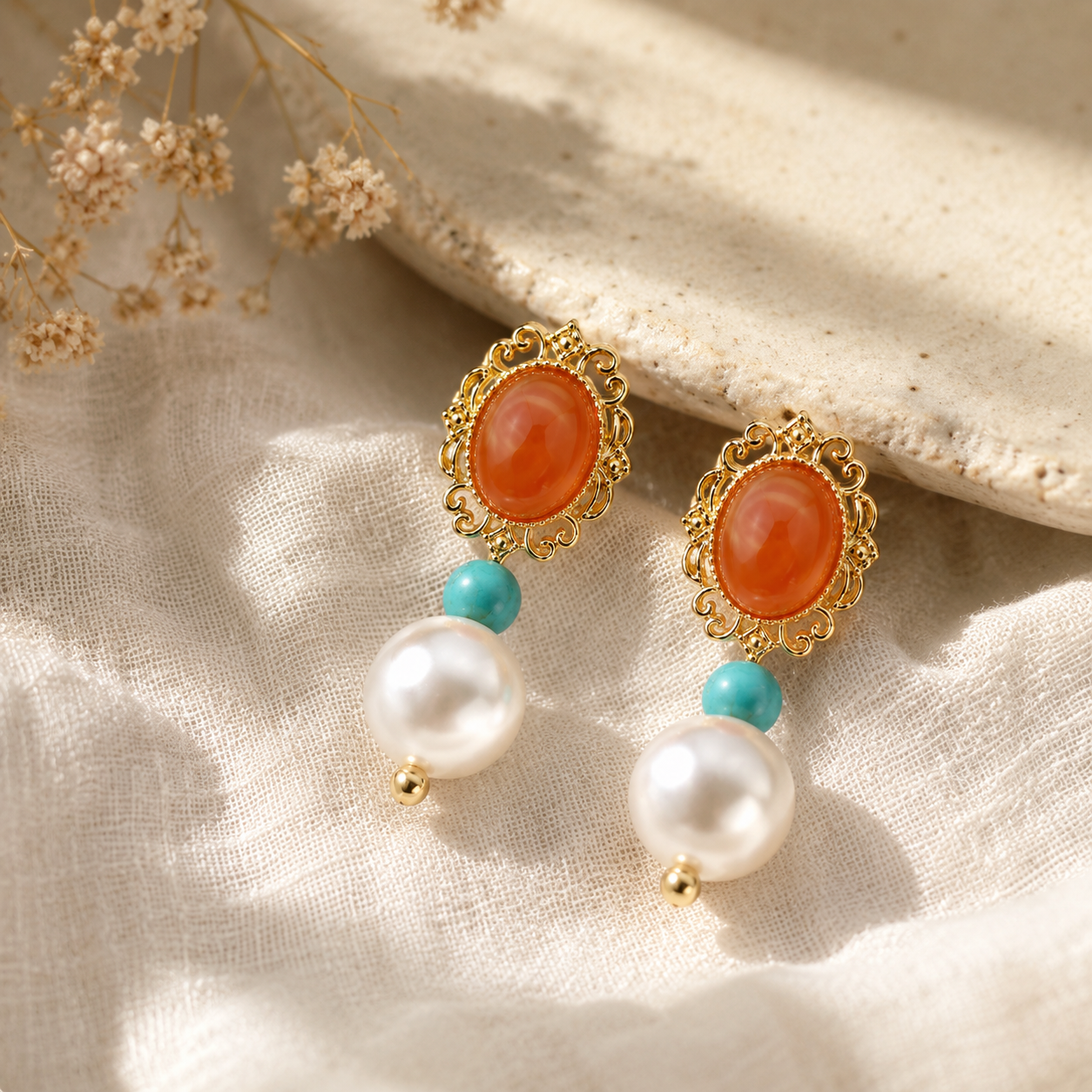 Vintage Pearl Stud Earrings