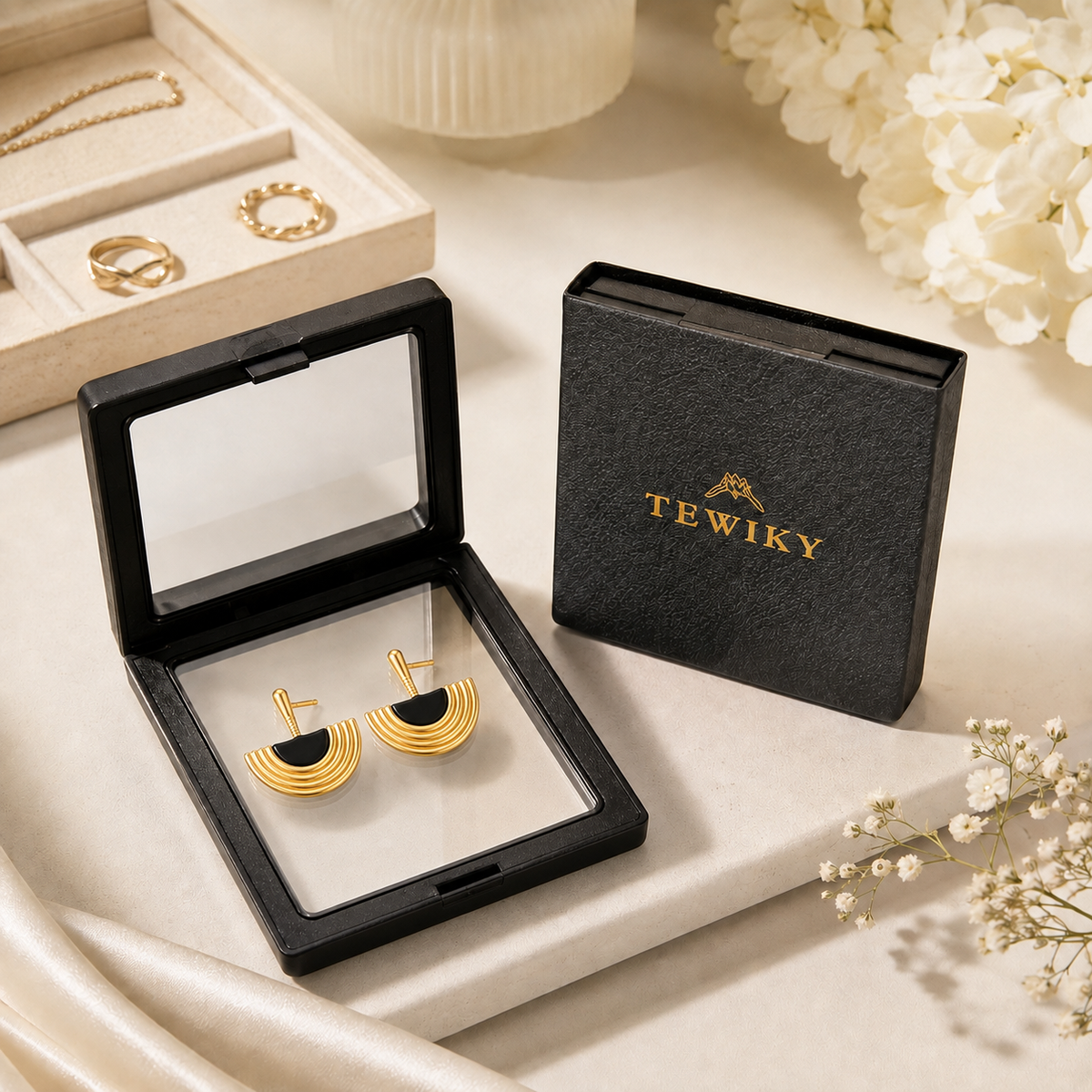 Half-Circle Statement Stud Earrings