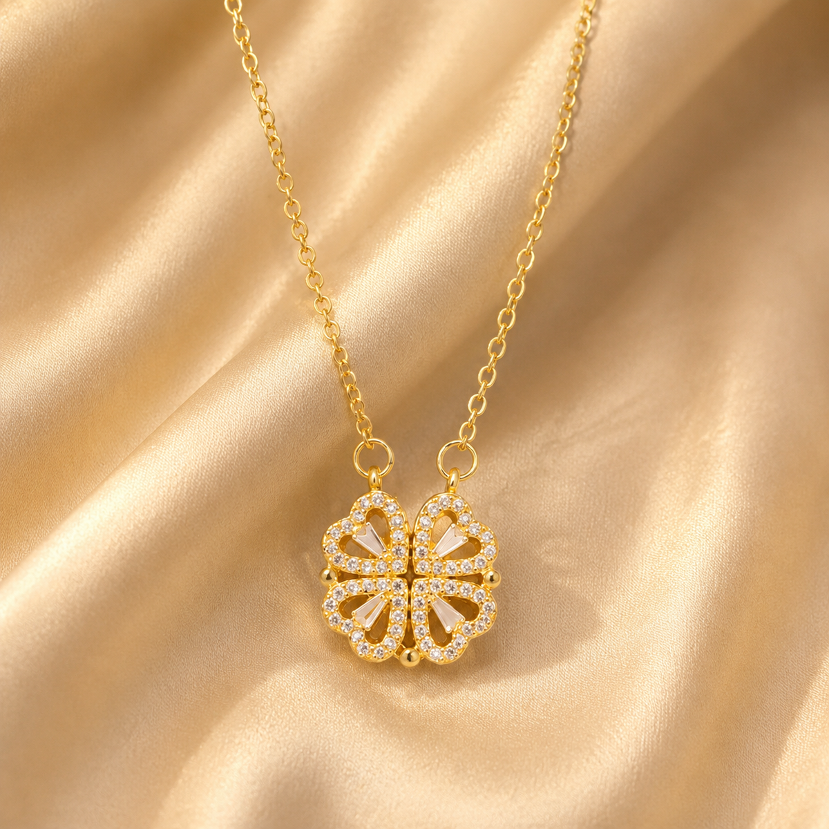 Four-Leaf Clover Heart Necklace