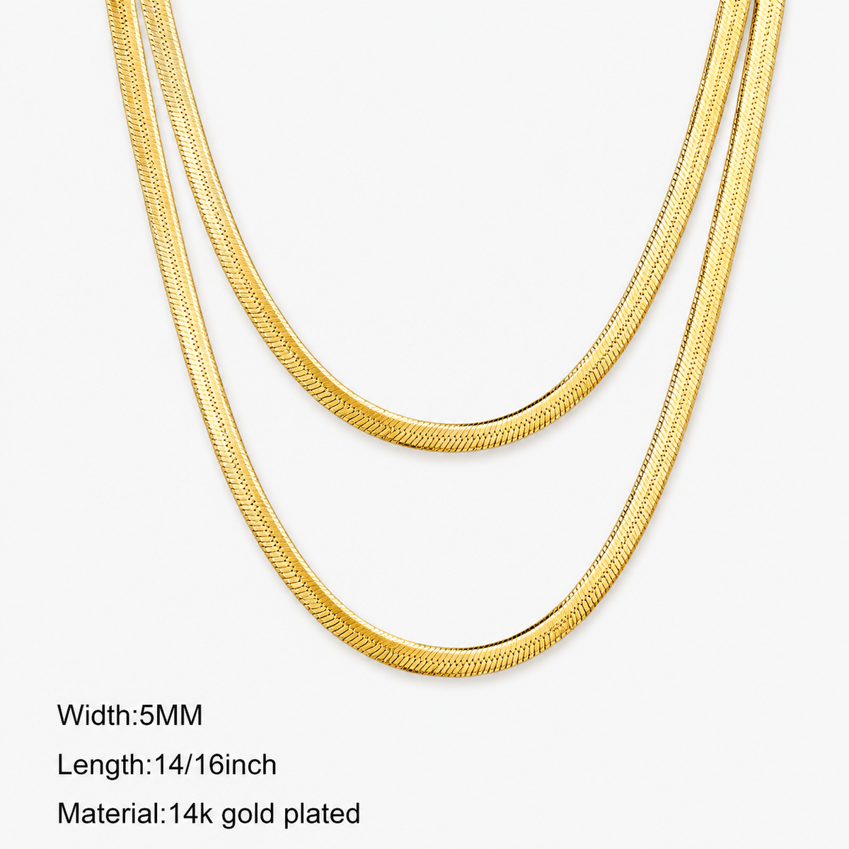 Layered 5mm Snake Chain Necklace