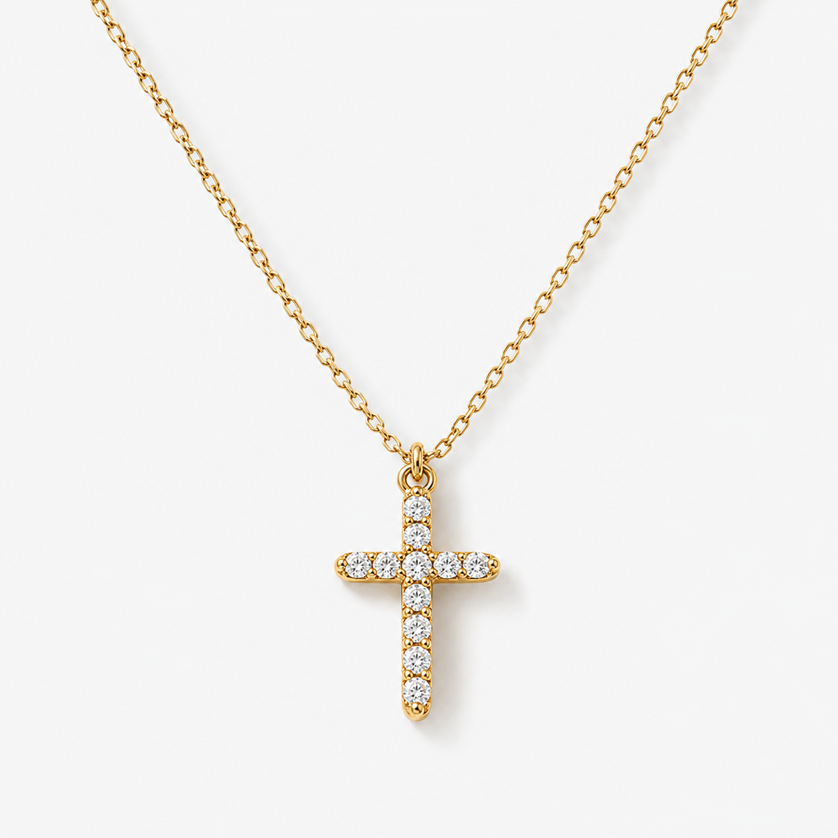 Dainty CZ Cross Necklace